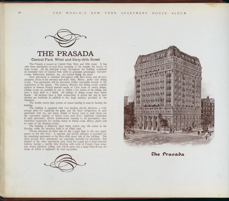 The Prasada. Central Park West and Sixty-fifth Street., 1910-03