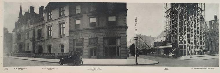 West 52nd St. - W.K. Vanderbilt - W.K. Vanderbilt Jr. - Brewster & Co., Automobiles and Carriages - St. Thomas Episcopal Church], 1911