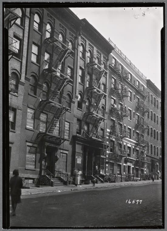Tenement row, "Tuskegee Apartments": 213 W. 62nd St.-AmsterdamAv-West End, Manhattan, 1936