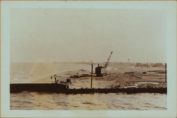 Staten Island - Ocean Breeze - [Old railway trestle and trolley.], 1929–1937