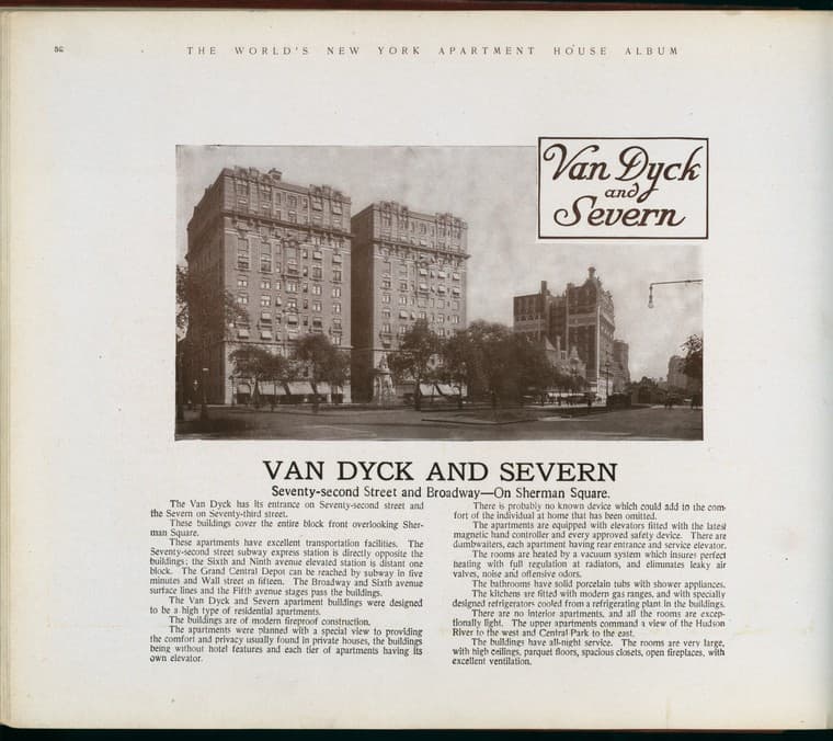 Van Dyck and Severn. Seventy-second Street and Broadway - On Sherman Square., 1910-03
