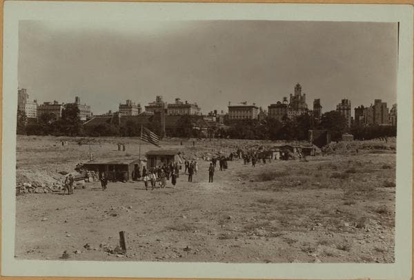 Squatters Colony - Central Park, Manhattan - [Shanty town on the old reservoir site.], 1932–1933