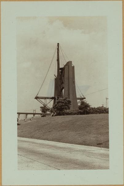 Bridges - Triborough Bridge - [Construction - Bridge tower in Queens.], 1934