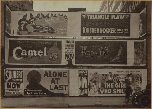 Advertisements - [Advertising signs and billboards] - Advertising Broadway Theater District., 1930