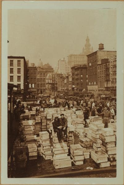 Strikes and demonstrations - [Retail freshwater fish dealers - Fulton fish market.], 1934