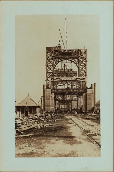 Bridges - Triborough Bridge - [Construction of Randall's Island tower.], 1936