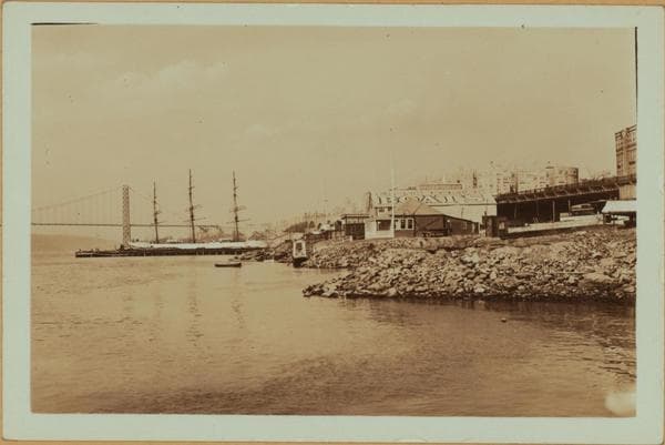 North (Hudson) River - shore and skyline - George Washington Bridge., 1931–1934