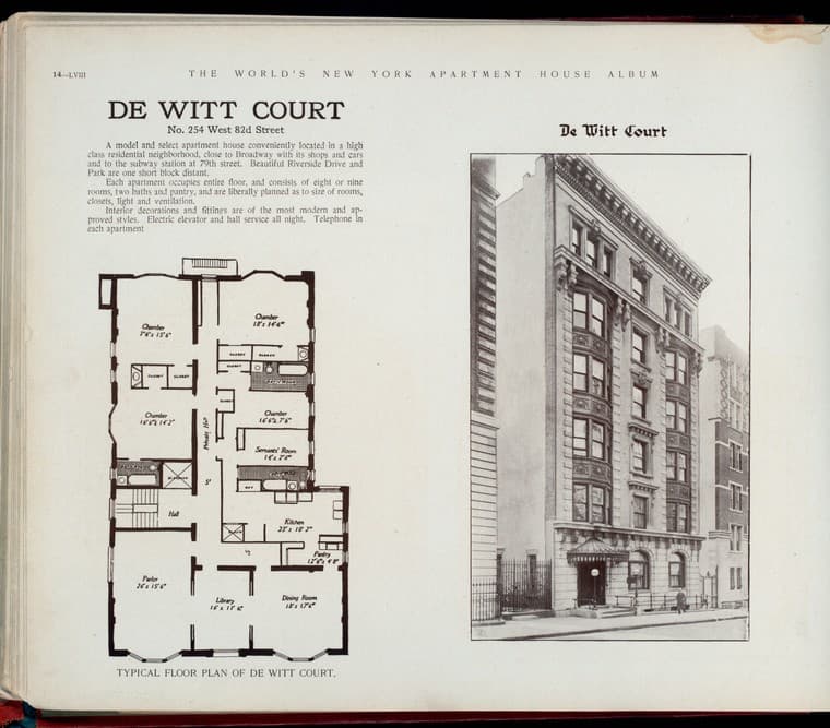 De Witt Court. No. 254 West 82nd Street., 1910-03