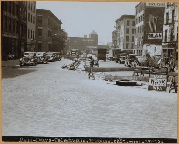Manhattan: Dey Street - Greenwich Street, 1937