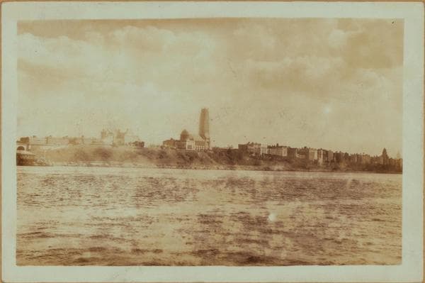 North (Hudson) River - Shore and skyline - Manhattan - 59th Street - George Washington Bridge., 1931