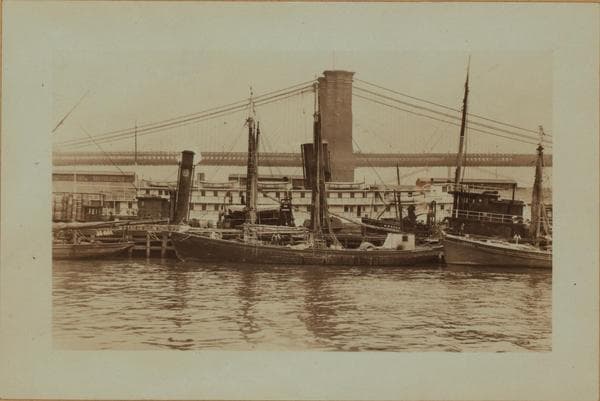 East River - Pier 18 [North Dock] - Manhattan - South Street - [Unloading boats for Fulton fish market.], 1923–1926