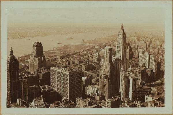General view - [Manhattan - Between Pine and Cedar Streets - 60 Wall Street Tower (Northwest).], 1933