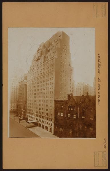 Manhattan: 72nd Street (West) - West End Avenue, 1927