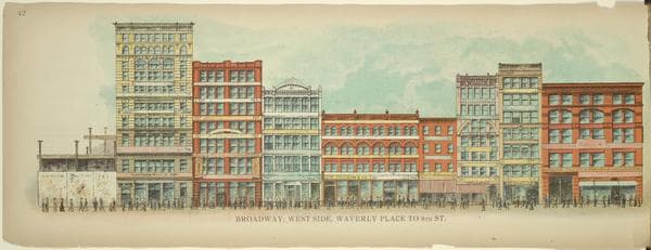 Broadway, West Side. Waverly Place to 8th St., 1899
