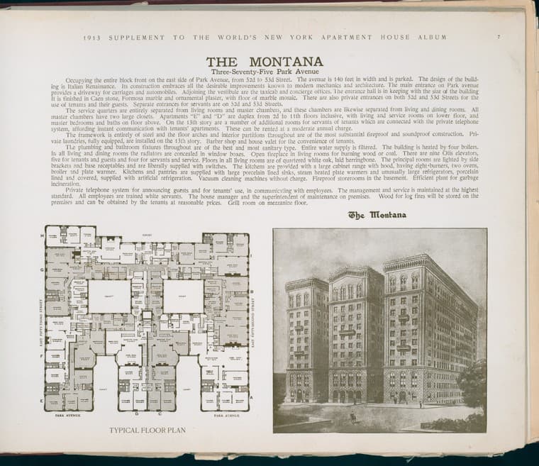 The Montana. Three-Seventy-Five Park Avenue., 1913