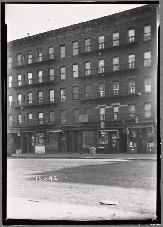 Storefronts; Charles Contaldi Grocers: 2412-2416 First Av - E 127th St, Manhattan, 1934