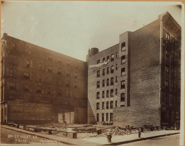 Manhattan: Washington Street - Morris Street, 1917