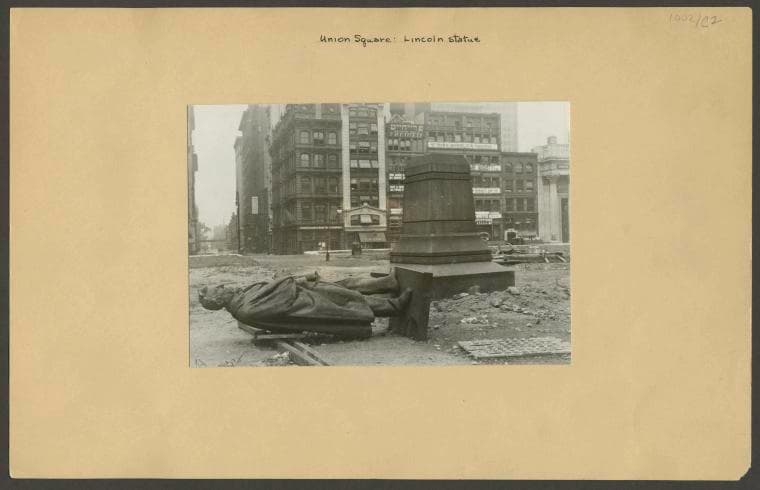 Manhattan: Union Square Park -- Lincoln statue., 1929