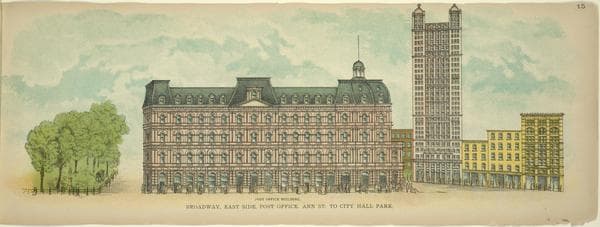 Broadway, East Side. Post Office. Ann St. to City Hall Park., 1899