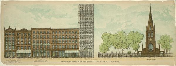 Broadway, West Side. Exchange Alley to Trinity Church., 1899