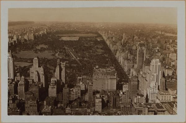 Manhattan: Central Park - Aerial view from Radio City., 1933