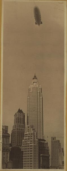 Airships - [Naval airship "Akron" flying over 60 Wall Street Tower.], 1931