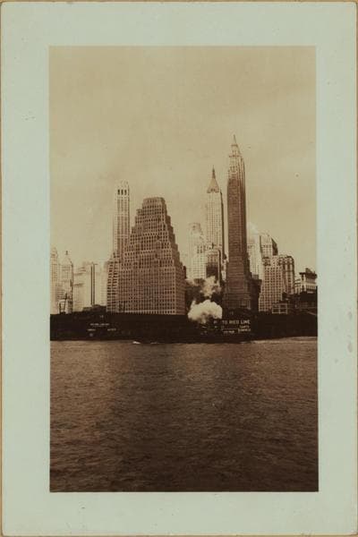 East River - Shore and skyline of lower Manhattan - South Ferry - Williamsburg Bridge - John Street - [Piers 16 to 11 and 9 to 6.], 1932–1935