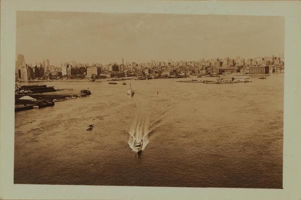 East River - Shore and skyline of Manhattan between East 83rd and 97th Streets - Queensborough Bridge - [New York Edison Company.], 1936