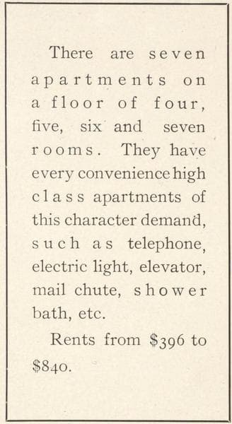 Fort Tryon Apartments, northeast corner St. Nicholas Avenue and One hundred and eightieth Street; Plan of first floor; Plan of upper floors., 1908
