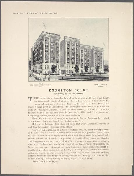 Knowlton Court, Broadway, 158th to 159th Streets., 1908
