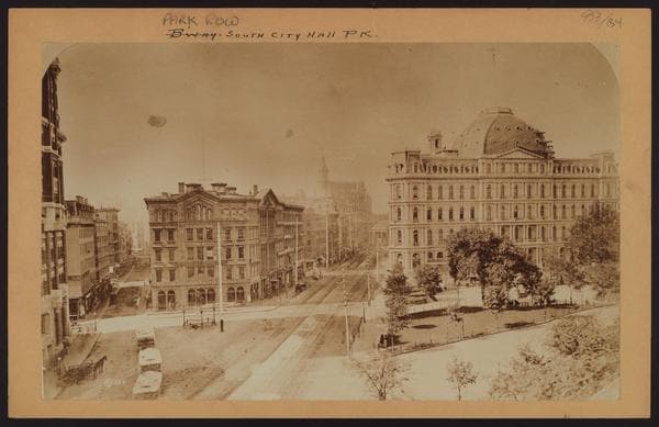 Manhattan: Park Row - City Hall Park, ca. 1890