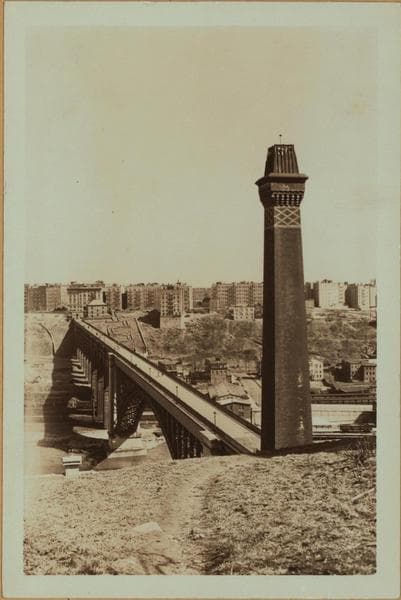 Bridges - High Bridge - [Harlem River - Highbridge water tower.], 1934