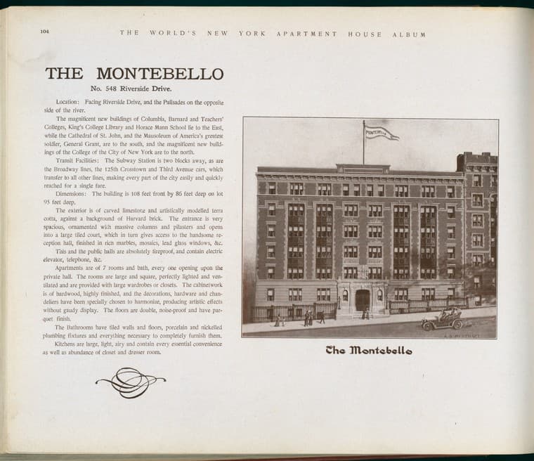 The Montebello. No. 548 Riverside Drive., 1910-03