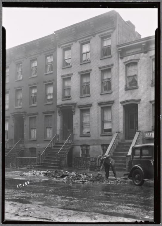 Brick row houses; J. Katz Carpenter: 52nd St. - 2nd Ave.-3rd Ave., Brooklyn, 1936