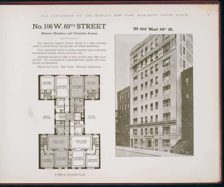 No. 106 West 69th Street. Between Broadway and Columbus Avenue., 1913
