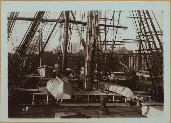 East River - shore and skyline., 1900
