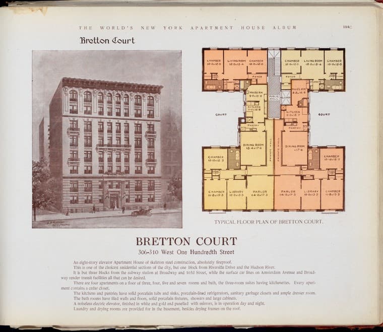 Bretton Court. 306-310 West One Hundredth Street., 1910-03