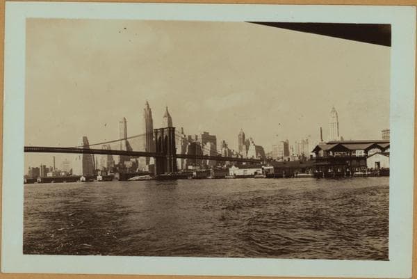 Bridges - Brooklyn Bridge - [Manhattan end of the bridge.], 1935