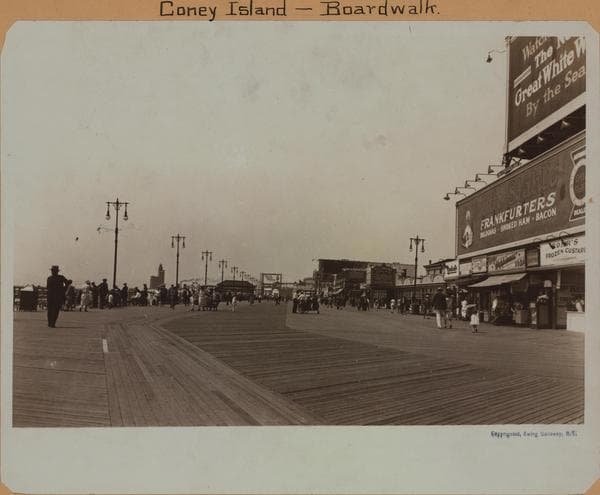 Islands - Coney Island - [Riegelmann boardwalk - Children wearing Helen Wills Moody eyeshades.], 1925
