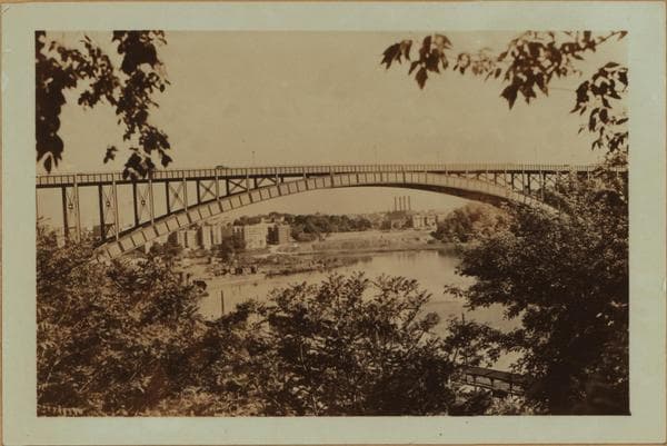 Bridges - Henry Hudson Bridge - [View of the bridge over Harlem River, linking Spuyten Duyvil Hill, Bronx with Inwood Hill Park, Manhattan.], 1937