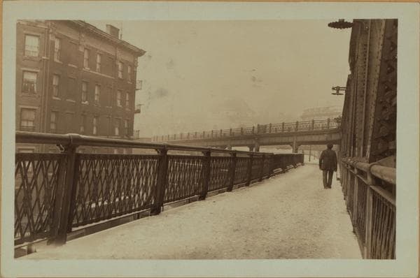 Bridges - Manhattan Bridge - [Footpath and old street.], 1929