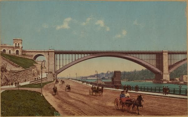 Bridges - Washington Bridge over Harlem River - Harlem River Speedway., 1909