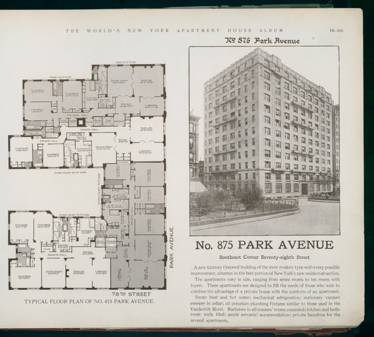 No. 875 Park Avenue. Southeast Corner Seventy-eighth Street., 1910-03
