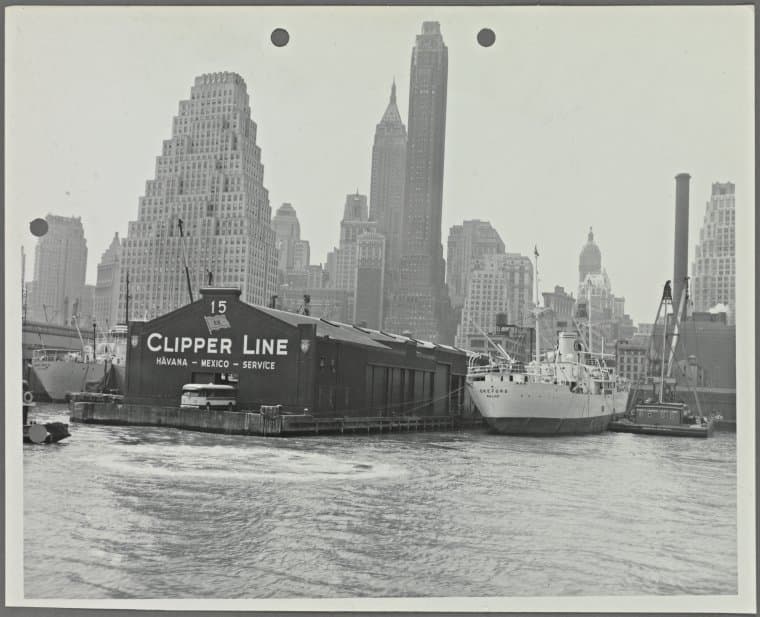 Clipper Line at Pier 15, East River], 1951