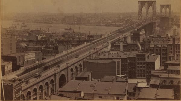 Bridges - Brooklyn Bridge - [View of the bridge from Manhattan.], 1900