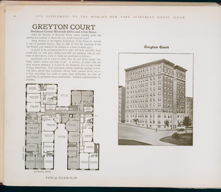 Greyton Court. Southeast Corner Riverside Drive and 141st Street., 1913