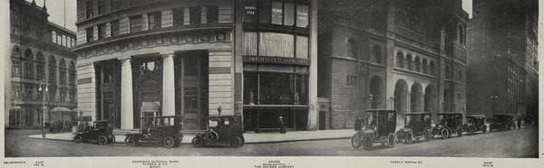 East 43rd St. - Temple Emanu-el - Harriman National Bank - East 44th St. - Delmonico's.], 1911