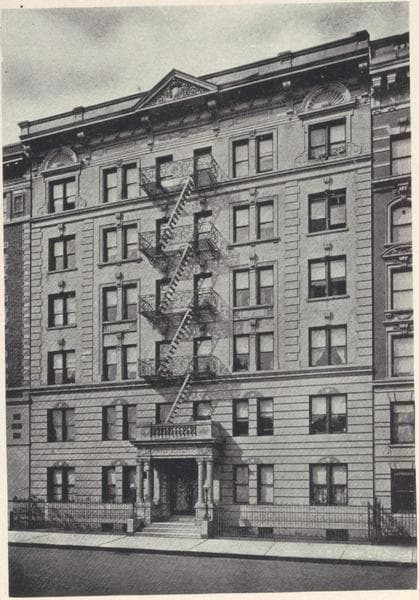 The Bertha, 515 West 111th Street; Plan of first floor; Plan of upper floors., 1908