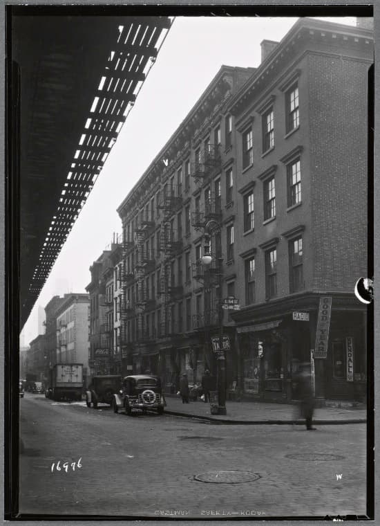 Tenements & storefronts; 2nd Ave. El: 2nd Ave. - E. 54th Street, Manhattan, 1936