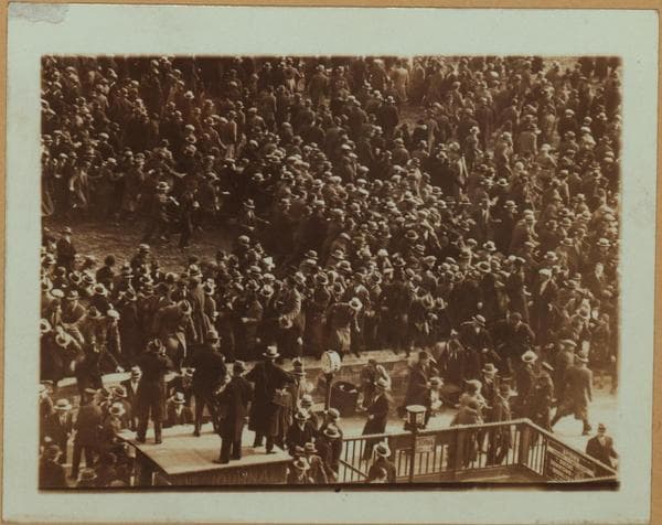 Strikes and demonstrations - [Panoramic scene of a disturbance at Union Square.], 1934